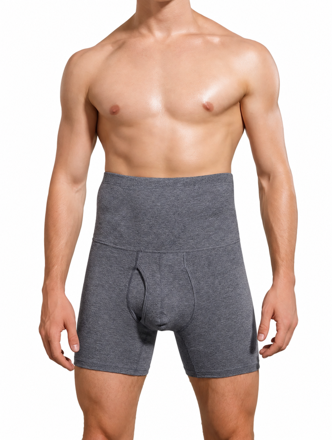High-rise Say No to Crack style boxer briefs shown on a model